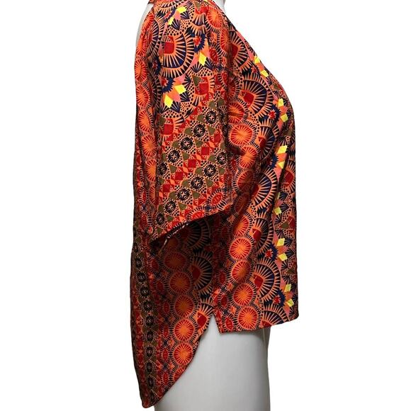 Jessica Simpson‎ “Ironic” Short Sleeved High-Low Top Orange S - Picture 8 of 11